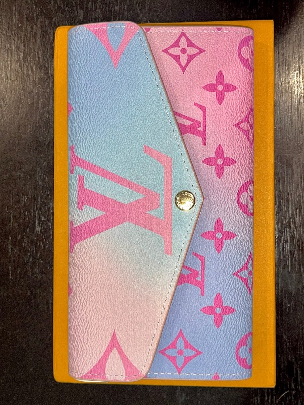LV Wallet Pink & Blue